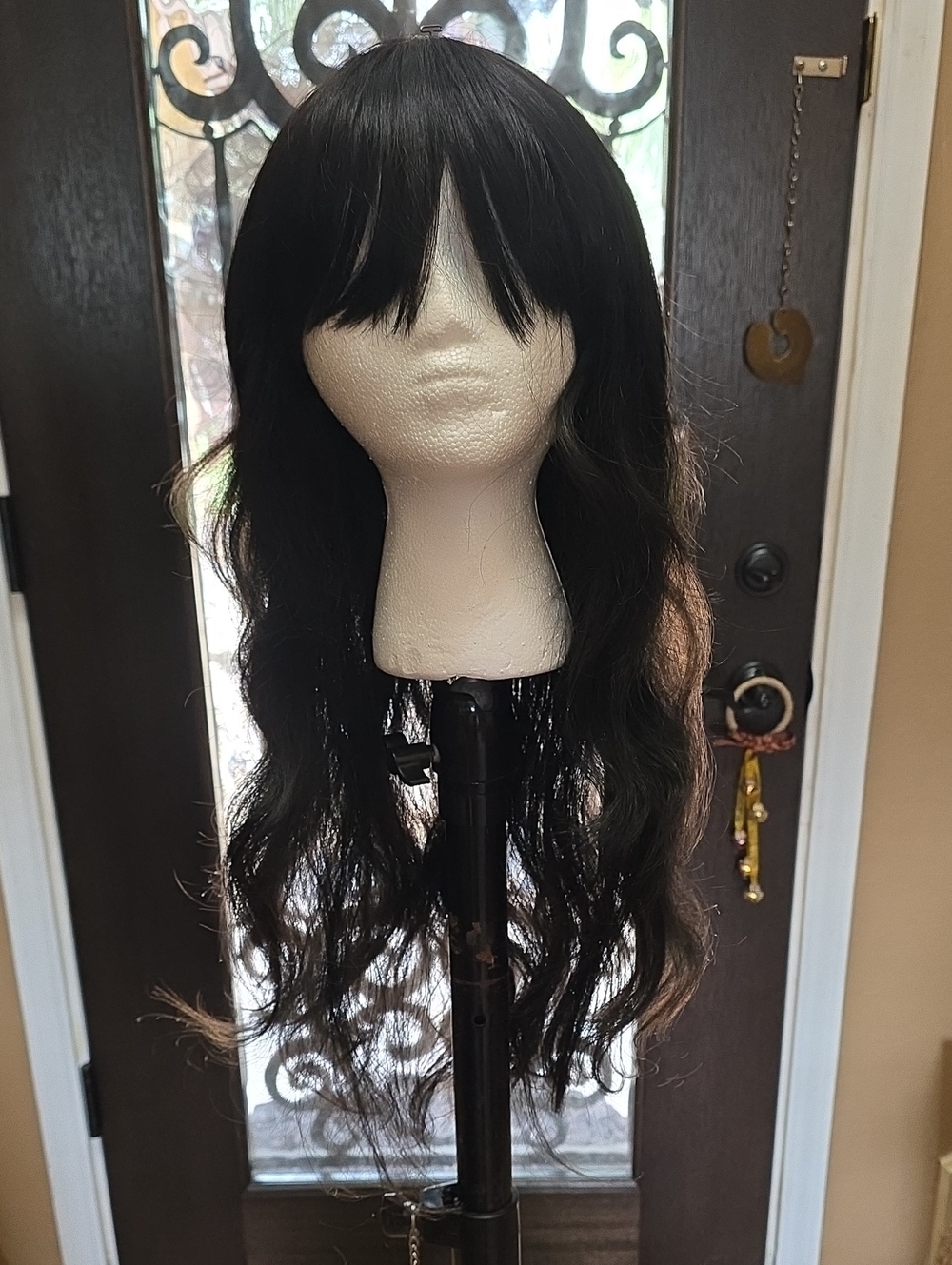 Long Wavy Synthetic Wig with Bangs